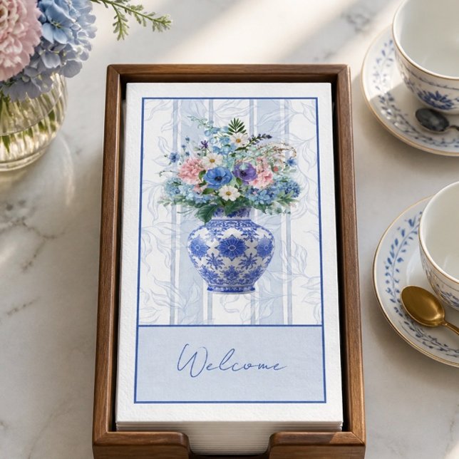 Chinoiserie-Vase-Aquarell Serviette (Von Creator hochgeladen)