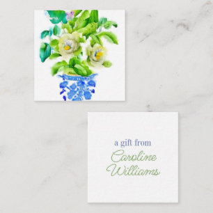 Chinoiserie Vase mit Blume Einschließung Mitteilungskarte