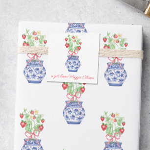 Chinoiserie Vase Red Strawberry - Geschenkgutschei Mitteilungskarte