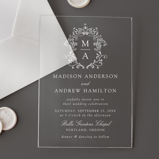 Chinoiserie Viktorianische Hochzeit der Blumen Acryleinladungen (Von Creator hochgeladen)