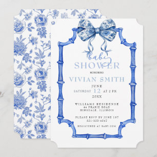 Chinoiserie Vintag Bow und Frame Baby Dusche Einladung