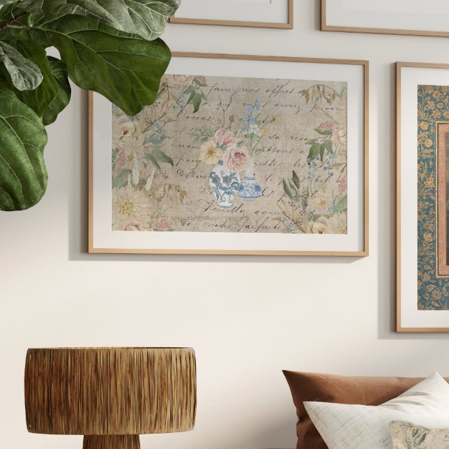 Chinoiserie Vintage Blume Bouquet Highlights Seidenpapier (Von Creator hochgeladen)