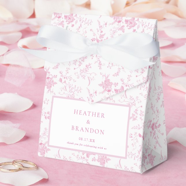 Chinoiserie Vintage Blumenrosa Hochzeit Geschenkschachtel (Hochzeit)