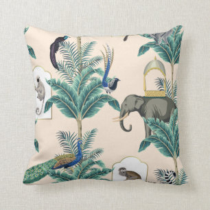 Chinoiserie Vintage-Gartendruck Kissen