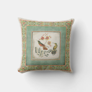 Chinoiserie Vintage Hummingvögel in Blume Coral Kissen