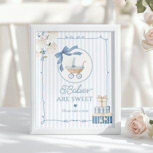 Chinoiserie Vintage-Kinderwagen Babys sind süß Poster
