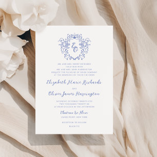 Chinoiserie Vintage-Monogramm-Kalligrafie-Hochzeit Einladung