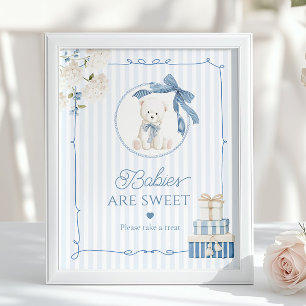 Chinoiserie Vintage Teddybär Babys sind süß Poster