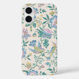 Chinoiserie Vintage Vogel Florales Pastellmuster iPhone 16 Hülle