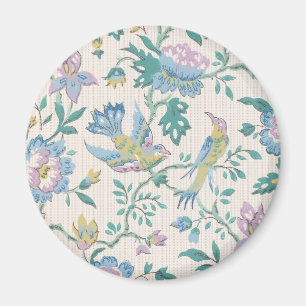 Chinoiserie Vintage Vogel Florales Pastellmuster Magnet