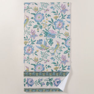 Chinoiserie Vintage Vogel Florales Pastellmuster Strandtuch