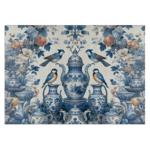 Chinoiserie Vintage Vögel & Vasen Schneidebrett