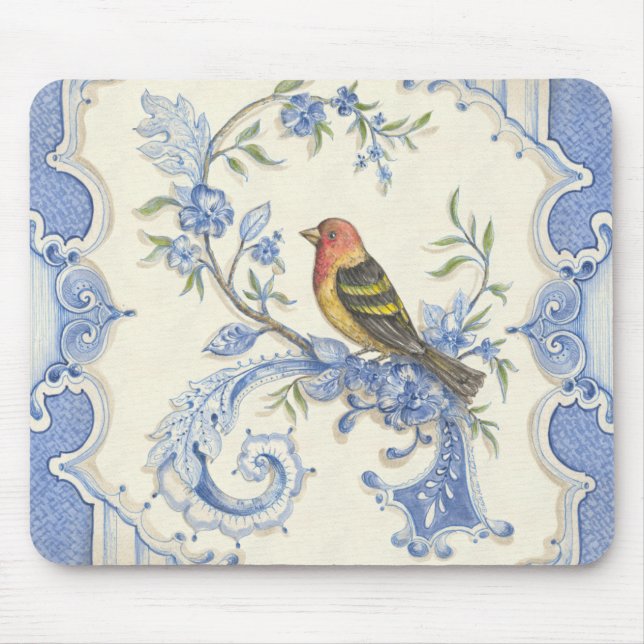Chinoiserie-Vogel Mousepad von Kate McRostie (Vorne)