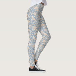 Chinoiserie-Vogel- und Blumen-nahtloses Muster Leggings