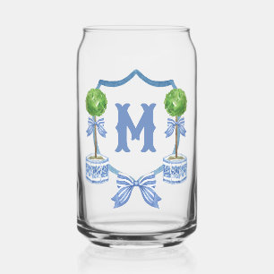 Chinoiserie Wasserfarben Wappen Topiary Monogram Dosenglas