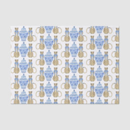 Chinoiserie Watercolor Bow Cheetah Seidenpapier