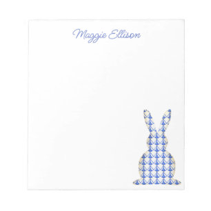 Chinoiserie Watercolor Chic Bunny Notepad Notizblock