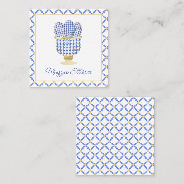 Chinoiserie Watercolor Chic Eggs Geschenkverpackun Mitteilungskarte (Vorne/Hinten)