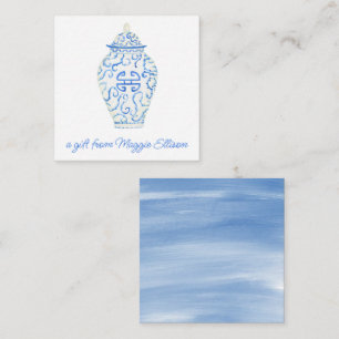 Chinoiserie Watercolor Ginger Jar Geschenkanweisun Mitteilungskarte