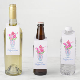 Chinoiserie Watercolor Ginger Jar Orchids Flaschenanhänger