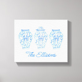 Chinoiserie Watercolor Ginger Jar Vase Leinwanddruck