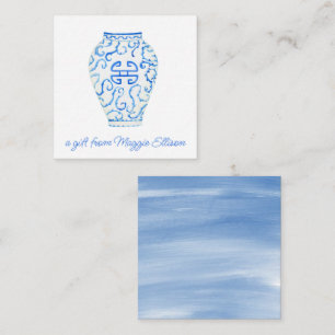 Chinoiserie Watercolor Ginger Vase Geschenkverpack Mitteilungskarte
