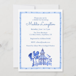 Chinoiserie Watercolor Pagoda Einladung