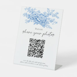 Chinoiserie Wedding Photos QR Code Welcome Script Sockelschild