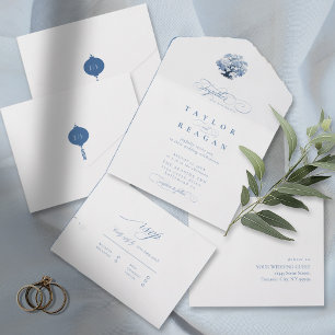 Chinoiserie Wedding Tree Motif ID1094 All In One Einladung