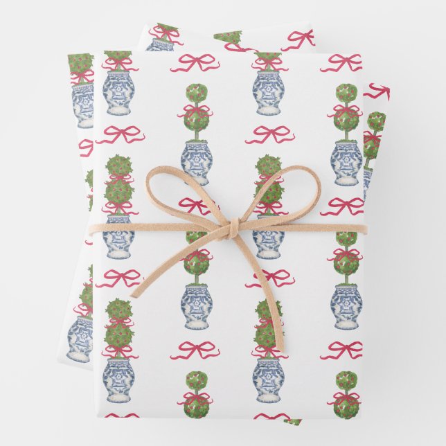 Chinoiserie Weihnachten Geschenkpapier Set (Beispiel)