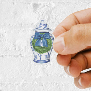 Chinoiserie-Weihnachts-Ginger-Jar-Vinyl-Aufkleber Aufkleber