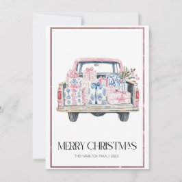 Chinoiserie Weihnachts-Truck Preppy-Foto Feiertagskarte