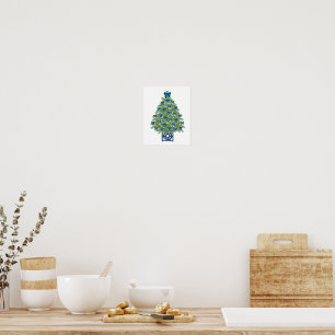 Chinoiserie-Weihnachtsbaum-Kunstposter Poster