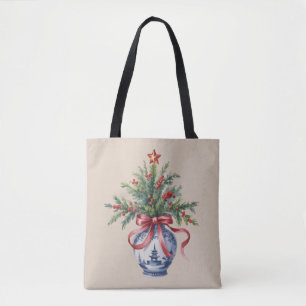 Chinoiserie-Weihnachtsbaum Roter Schleifen-Vase Vi