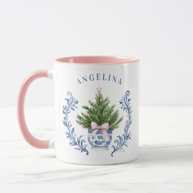 Chinoiserie Weihnachtsbaum Tasse (Links)