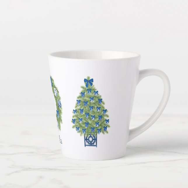 Chinoiserie Weihnachtsbaum und Kranz Milchtasse (Rechts)