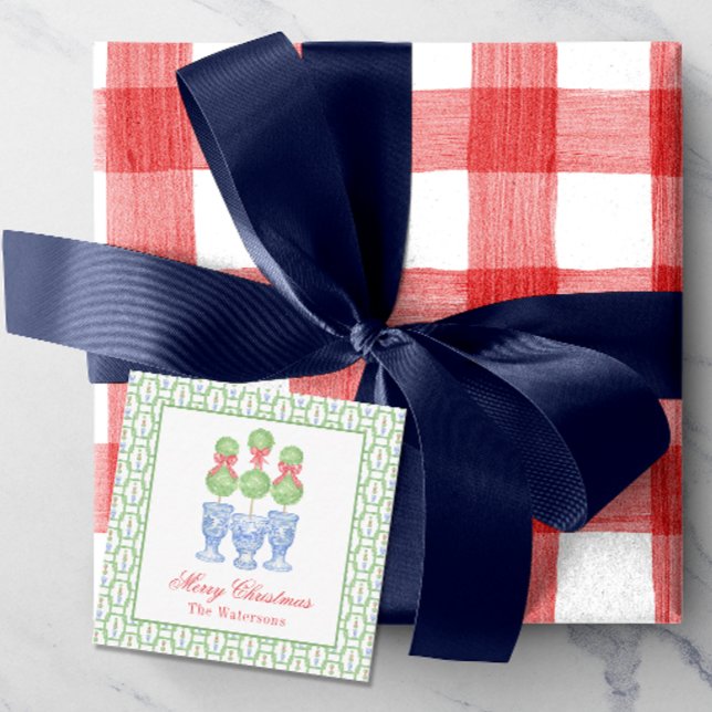 Chinoiserie Weihnachtsbäume Topiary Geschenk Mitteilungskarte (Von Creator hochgeladen)