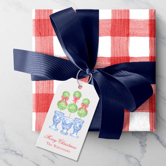 Chinoiserie Weihnachtsmann Topiary Geschenkanhänger (Von Creator hochgeladen)