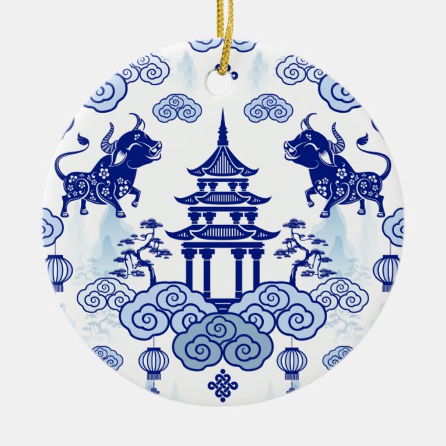 Chinoiserie Weihnachtsschmuck (Vorne)