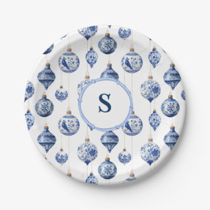 Chinoiserie Weihnachtsschmuck Mit Monogramm Pappteller