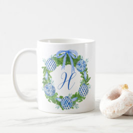 Chinoiserie Wreath Christmas Monogram Kaffeetasse