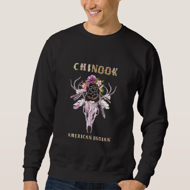 Chinook Amerikanische Ureinwohner Tribe Boho Flora Sweatshirt (Vorderseite)