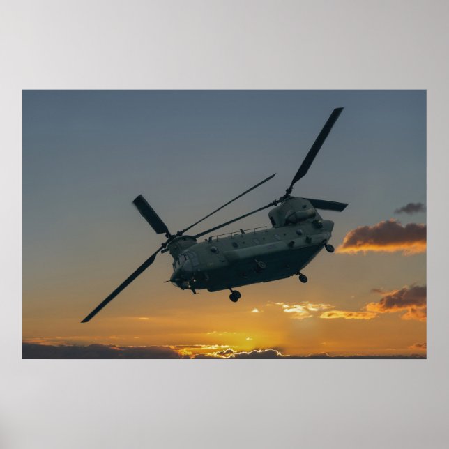 Chinook bei Sunset Poster (Vorne)