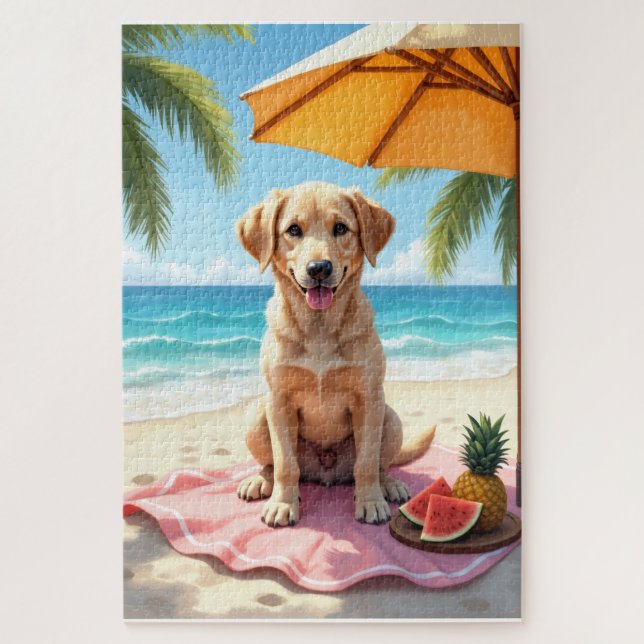 Chinook entspannte Strandszene Puzzle (Vertikal)