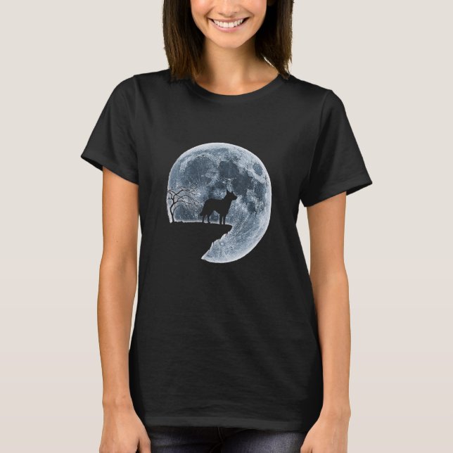 Chinook Halloween Costume Moon Silhouette T-Shirt (Vorderseite)
