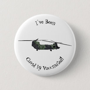 Chinook Heerhubschrauber Cartoon Illustration Button