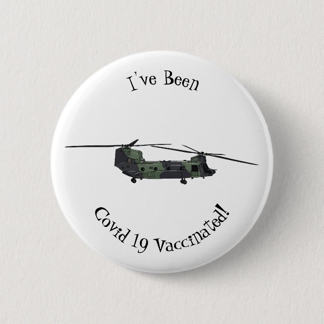 Chinook Heerhubschrauber Cartoon Illustration Button (Vorderseite)