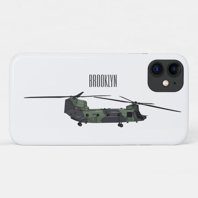 Chinook Heerhubschrauber Cartoon Illustration Case-Mate iPhone Hülle (Rückseite (Horizontal))