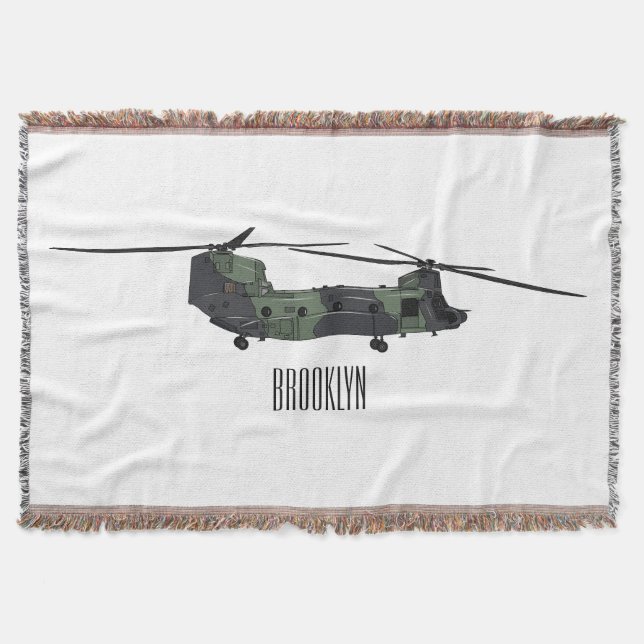 Chinook Heerhubschrauber Cartoon Illustration Decke (Vorderseite)
