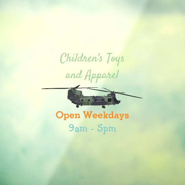 Chinook Heerhubschrauber Cartoon Illustration Fensteraufkleber (Blatt 3)